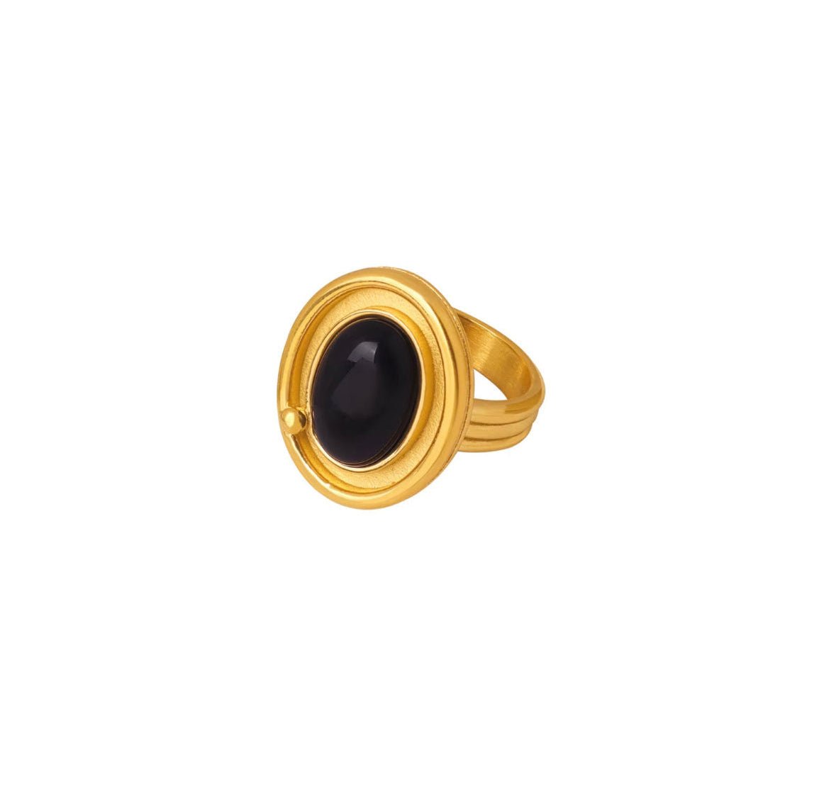 BECKETT BLACK AGATE RING