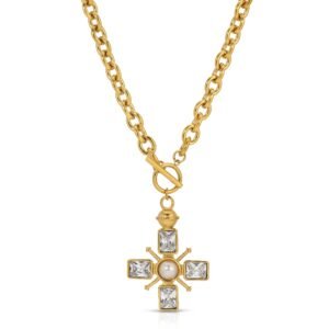 NATALIA CRYSTAL CROSS NECKLACE