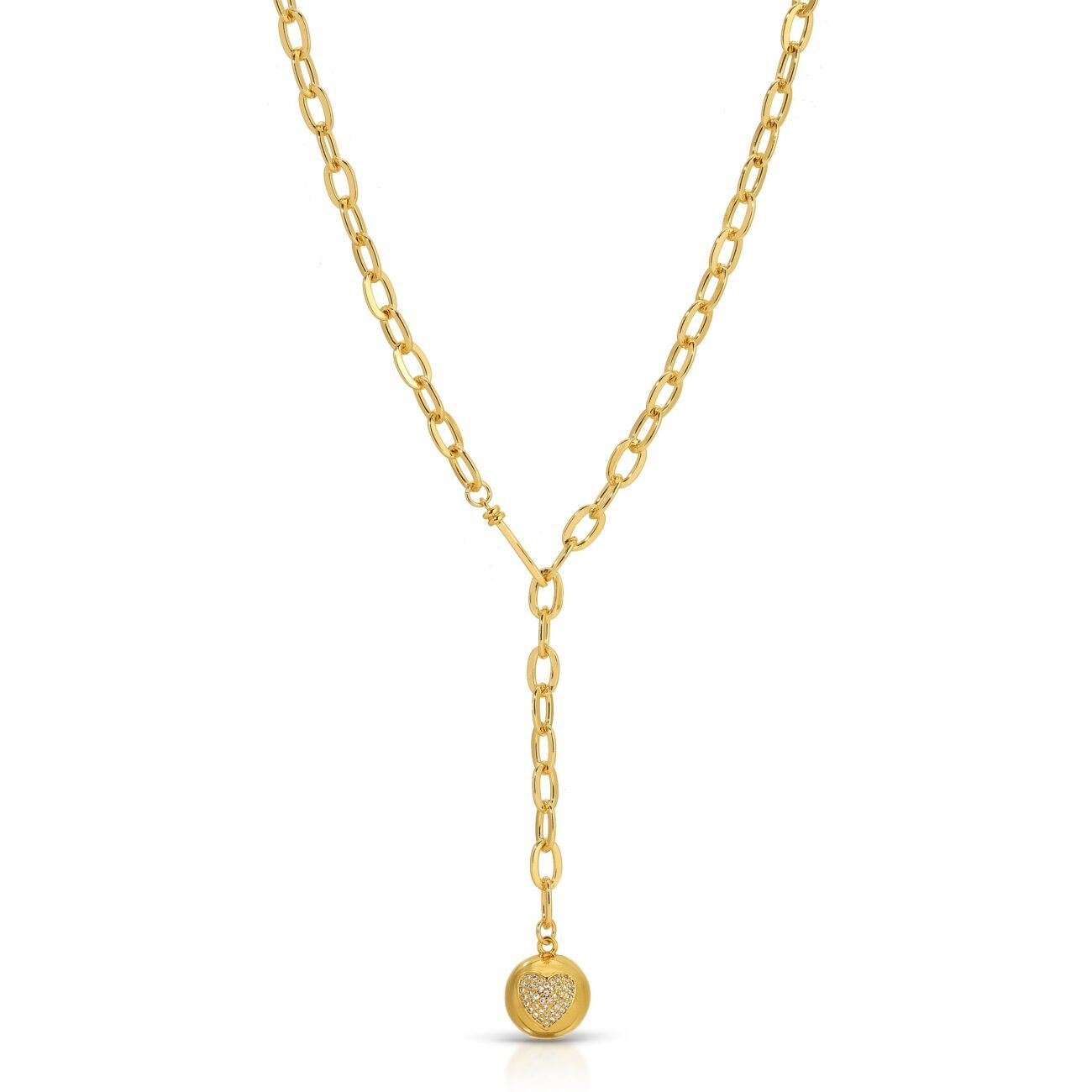 AMORA PAVE HEART LARIAT