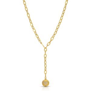 AMORA PAVE HEART LARIAT