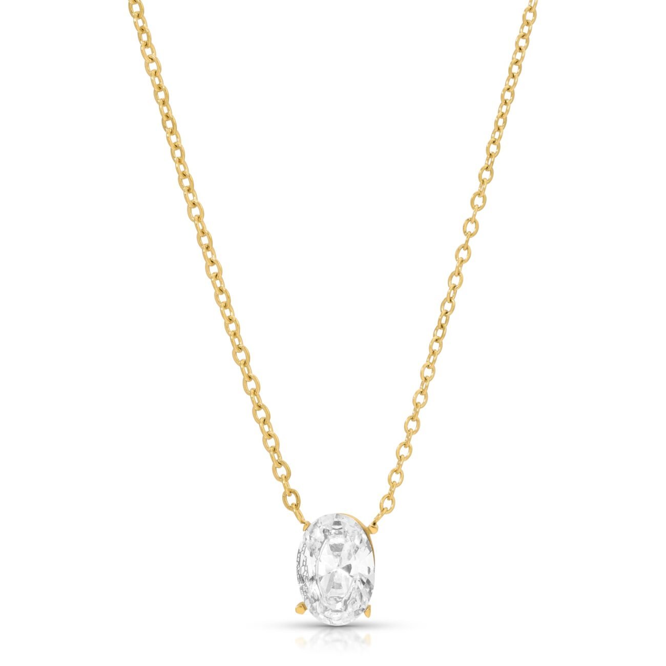 MEGHAN OVAL DIAMOND (CZ) SOLITAIRE NECKLACE